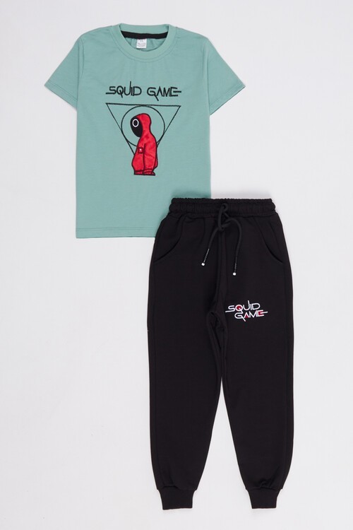 Erkek Çocuk Squid Game Nakışlı Yazlık Takım 1-8 Yaş 13810