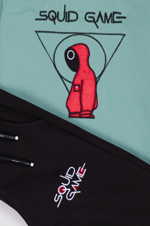 Erkek Çocuk Squid Game Nakışlı Yazlık Takım 1-8 Yaş 13810