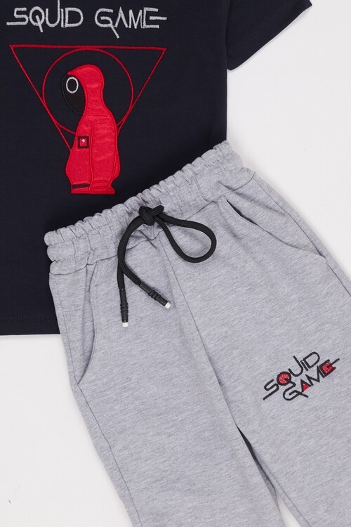 Erkek Çocuk Squid Game Nakışlı Yazlık Takım 1-8 Yaş 13810