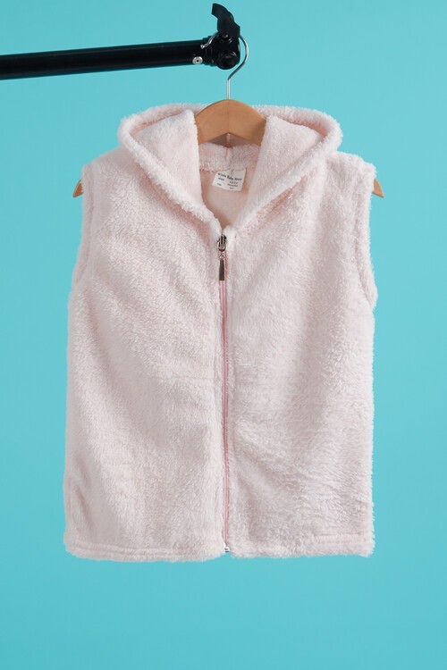 Kız Bebek Kapüşonlu Peluş Yelek 6-36 Ay 13811