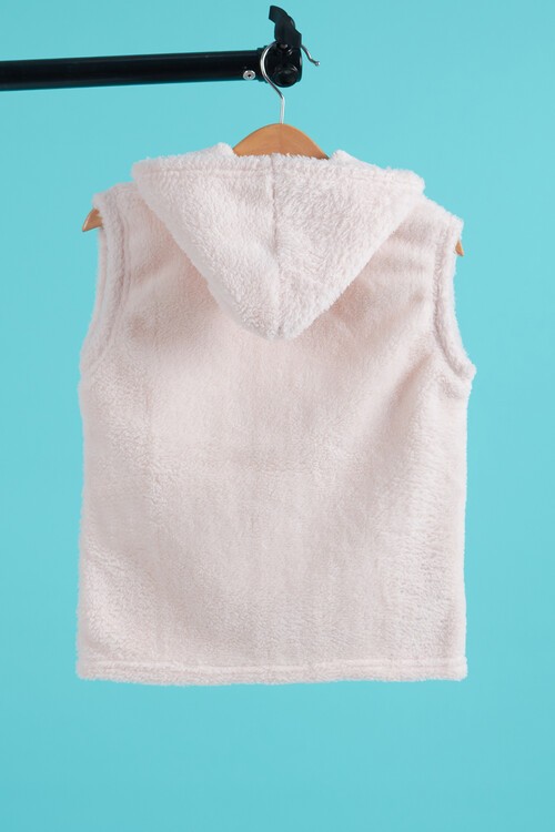 Kız Bebek Kapüşonlu Peluş Yelek 6-36 Ay 13811