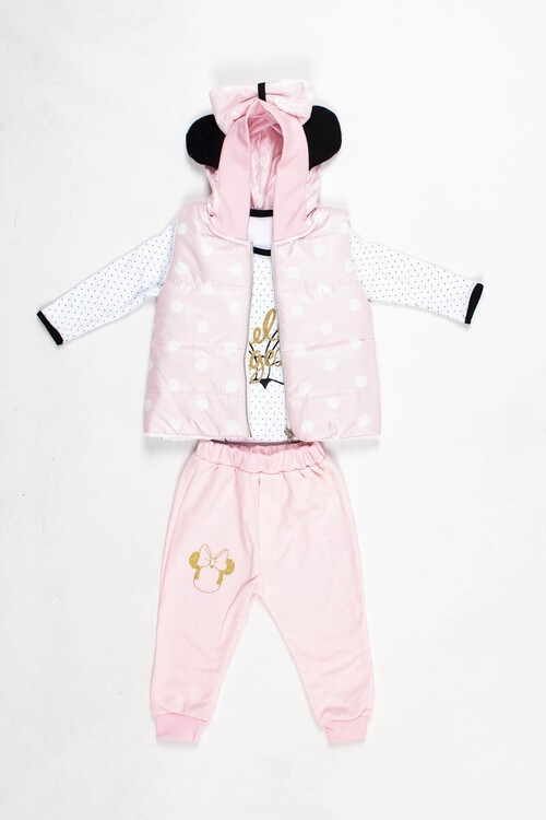 Kız Bebek Simli Puantiyeli 3lü Takım 6-18 Ay 13686