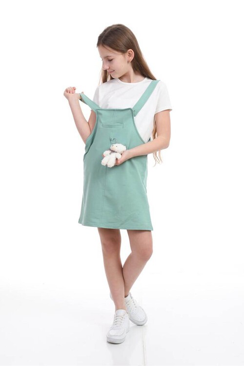 Kız Çocuk Ayıcıklı Salopet Takım 3-10 Yaş 13826