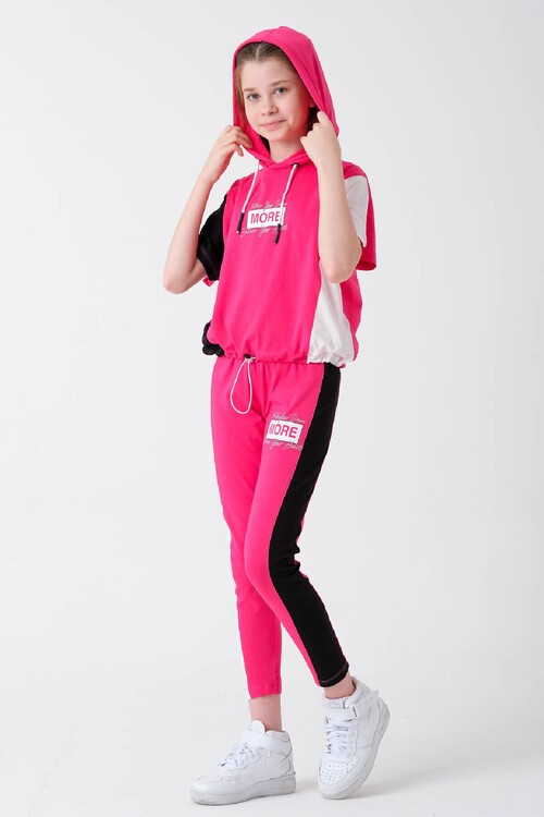 Kız Çocuk Baskılı Oversize Yazlık Takım 9-14 Yaş 13762