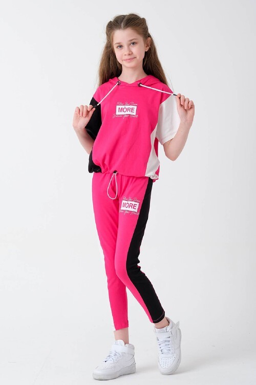 Kız Çocuk Baskılı Oversize Yazlık Takım 9-14 Yaş 13762