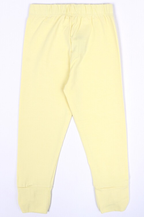 Kız Çocuk Sarı Manşet Taşlı 0-7 Yaş Tayt 1875-9