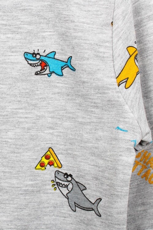 Erkek Bebek Balık Baskılı Takım 14075