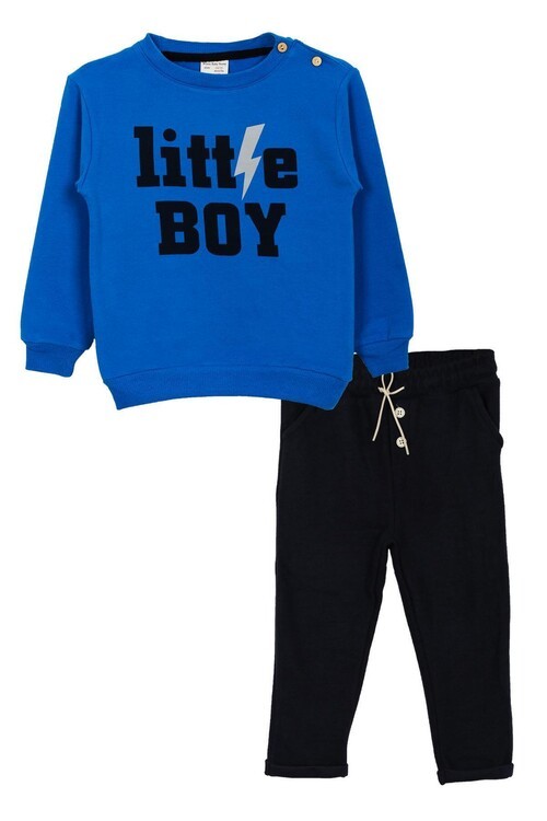 Erkek Bebek Little Baskılı Yazı Baskılı Takım 14076