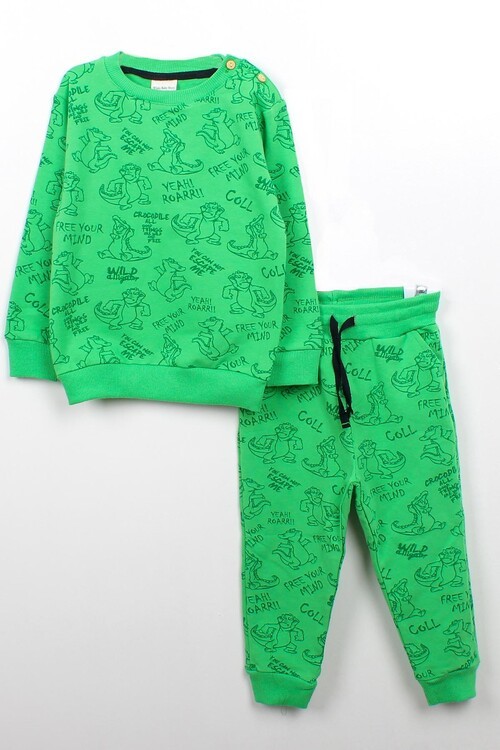 Erkek Bebek Timsah Baskılı Takım 14074