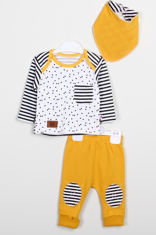 Erkek Bebek Üçgen Desenli Takım 14093