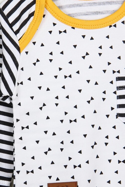 Erkek Bebek Üçgen Desenli Takım 14093