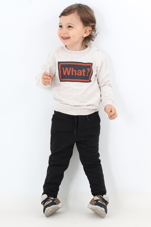 Erkek Bebek What Yazı Baskılı Takım 14086