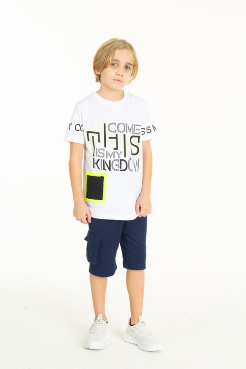 Erkek Cepli Baskılı Şortlu Takım 9-14 Yaş 14006