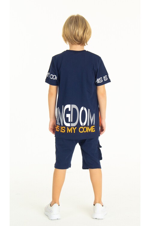 Erkek Cepli Baskılı Şortlu Takım 9-14 Yaş 14006
