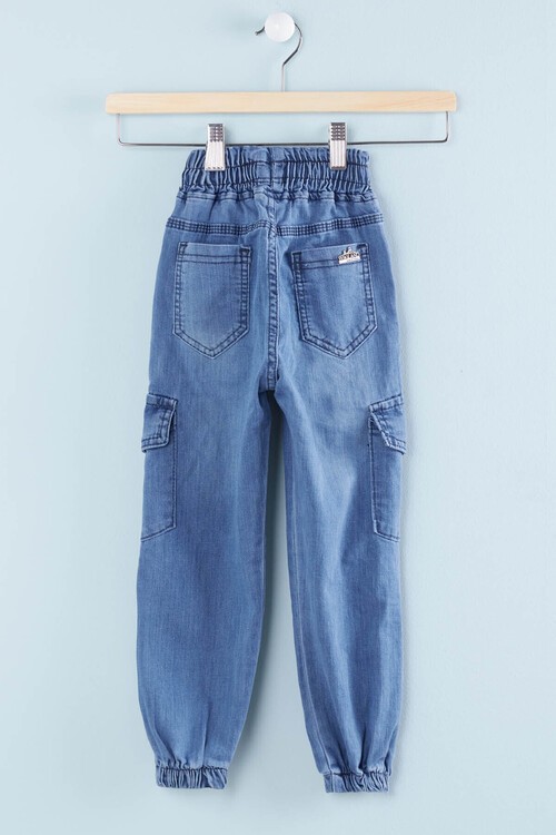 Mavi Erkek Çocuk Kargo Cepli Jean Pantolon 12159