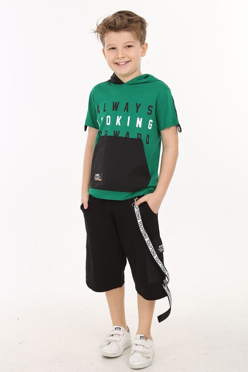Erkek Çocuk Always Yazı Baskılı Şortlu Takım 5-9 Yaş 14070