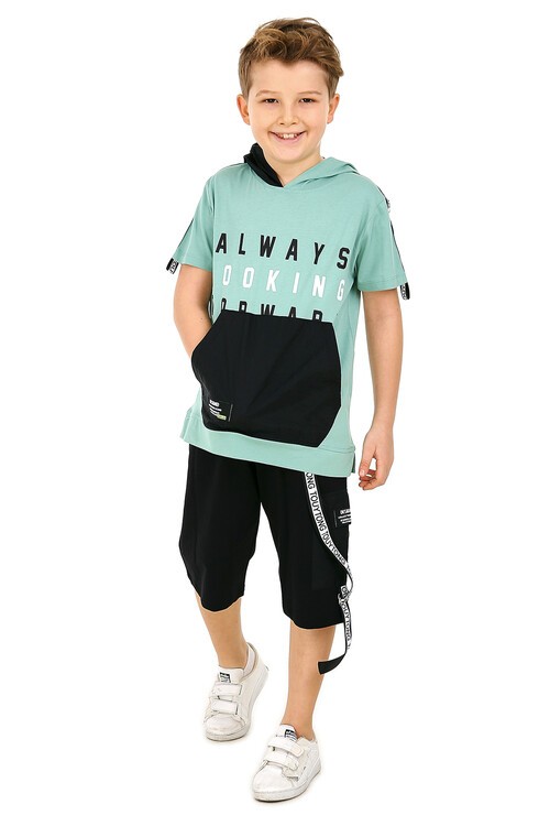 Erkek Çocuk Always Yazı Baskılı Şortlu Takım 5-9 Yaş 14070