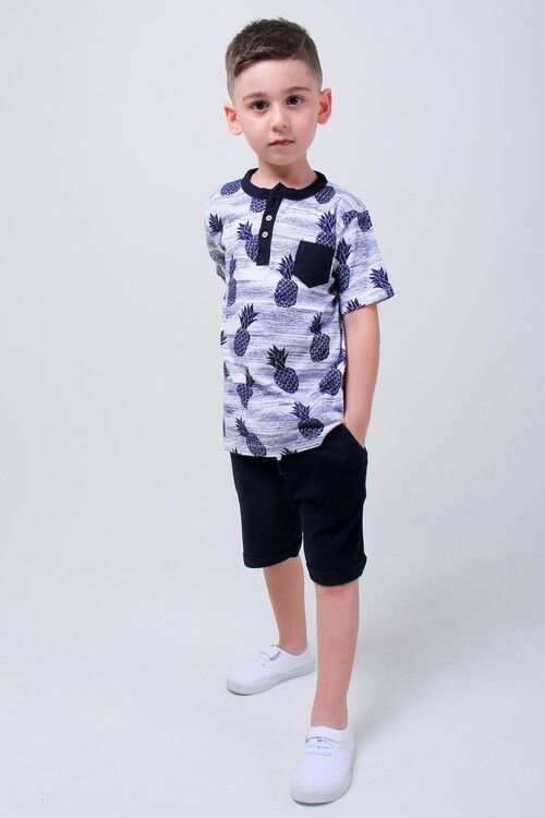 Erkek Çocuk Ananas Desenli 2 li Takım 14105