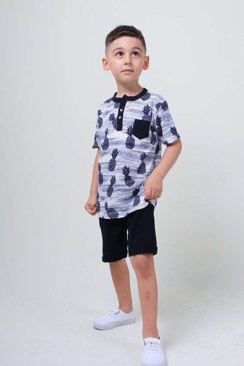 Erkek Çocuk Ananas Desenli 2 li Takım 14105