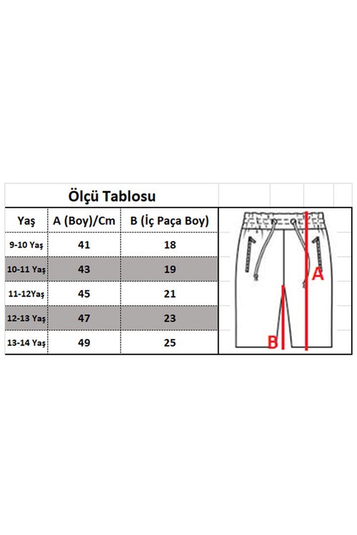 Erkek Çocuk Baskılı Cepli Şort 9-14 Yaş 13970