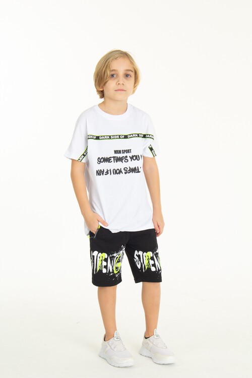 Erkek Çocuk Baskılı Şortlu Takım 9-14 Yaş 14012