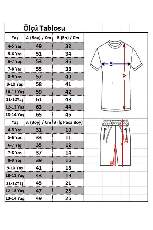 Erkek Çocuk Baskılı Şortlu Takım 9-14 Yaş 14012