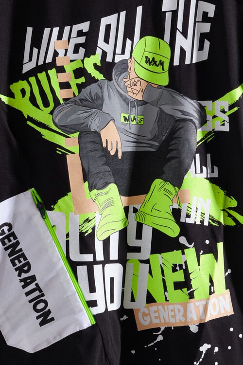 Erkek Çocuk Cepli Baskılı Tshirt 8-12 Yaş 14056