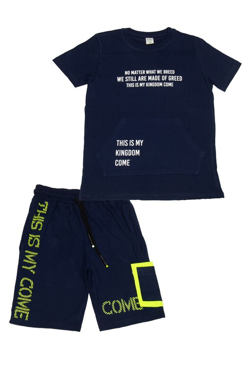 Erkek Çocuk Come Yazı Baskılı Şortlu Takım 14115