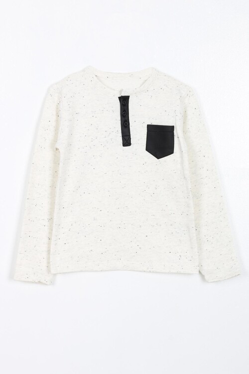 Erkek Çocuk Deri Cep Detaylı 2 li Takım 14111