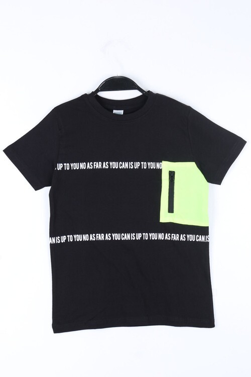 Erkek Çocuk Fermuar Cep Detaylı 8-11 Yaş Tshirt 14073