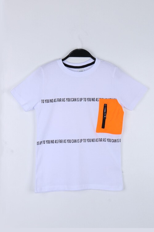 Erkek Çocuk Fermuar Cep Detaylı 8-11 Yaş Tshirt 14073