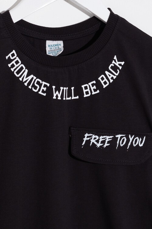 Erkek Çocuk Free Yazı Baskılı Tshirt 8-12 Yaş 14116