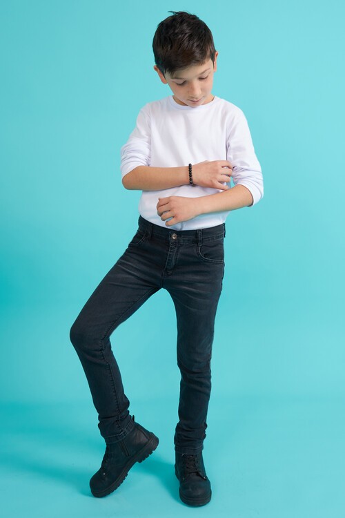 Erkek Çocuk Füme Jean Pantolon 12-17 Yaş 13784