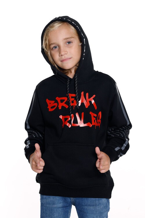 Erkek Çocuk Kanguru Cepli Kapşonlu Sweatshirt 14030