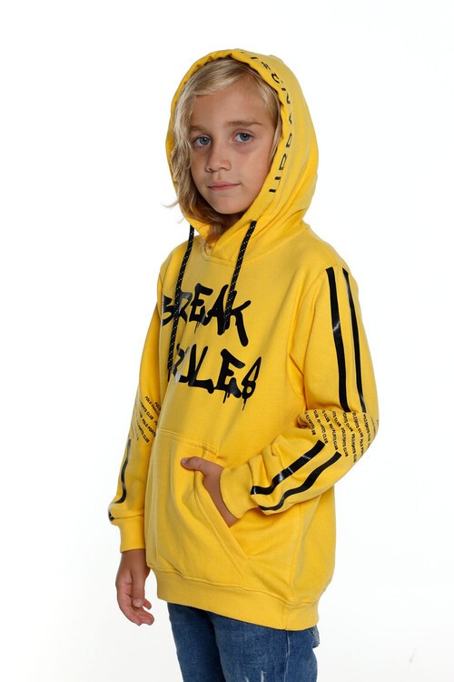 Erkek Çocuk Kanguru Cepli Kapşonlu Sweatshirt 14030
