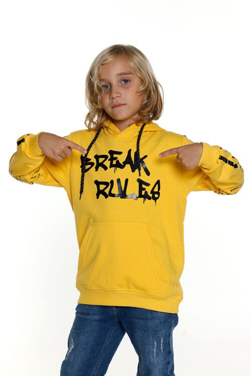 Erkek Çocuk Kanguru Cepli Kapşonlu Sweatshirt 14030