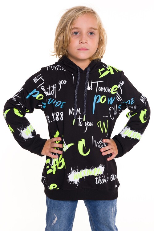 Erkek Çocuk Kapşonlu 2 İplik Sweatshirt 9-14 Yaş 14027