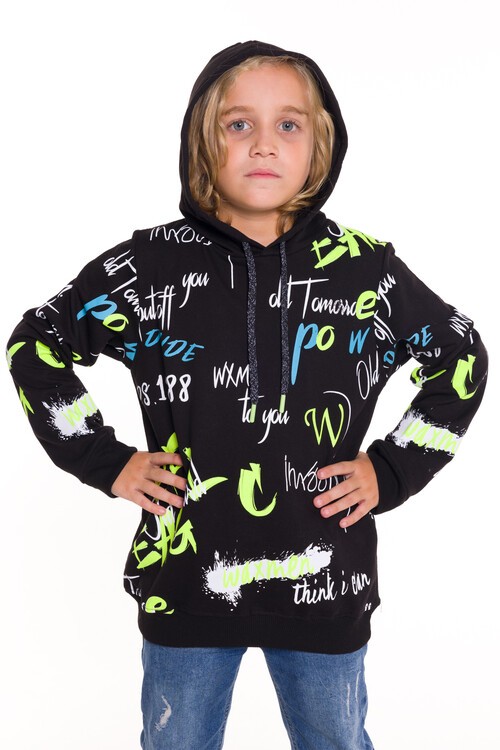 Erkek Çocuk Kapşonlu 2 İplik Sweatshirt 9-14 Yaş 14027