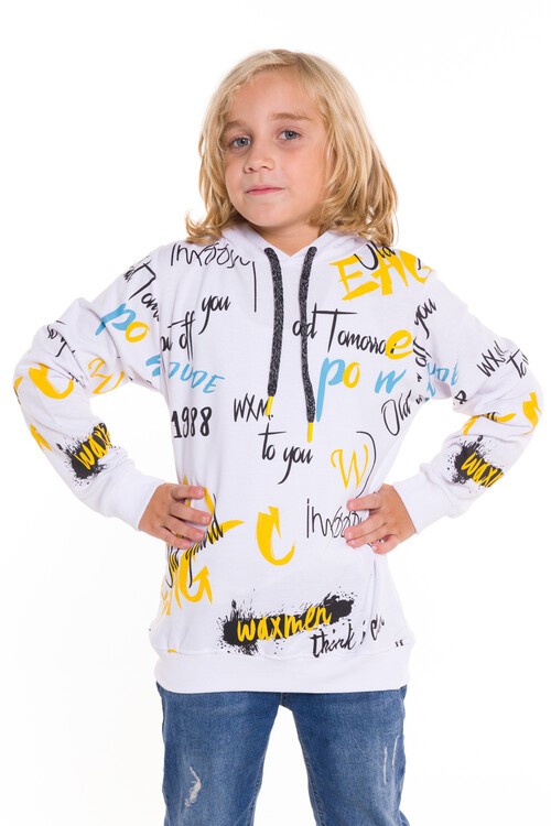 Erkek Çocuk Kapşonlu 2 İplik Sweatshirt 9-14 Yaş 14027