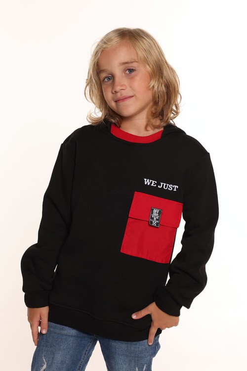 Erkek Çocuk Kapşonlu Polarlı Sweatshirt 9-14 Yaş 14157