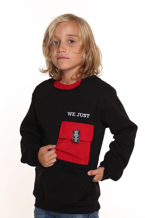 Erkek Çocuk Kapşonlu Polarlı Sweatshirt 9-14 Yaş 14157