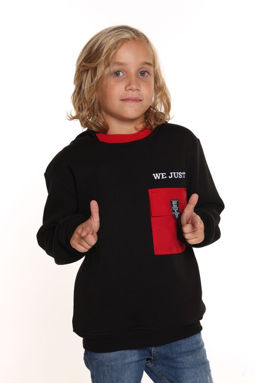 Erkek Çocuk Kapşonlu Polarlı Sweatshirt 9-14 Yaş 14157