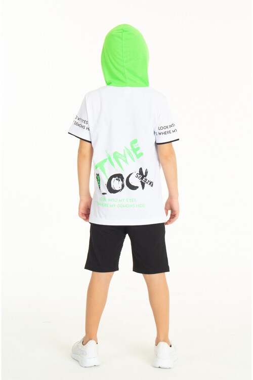 Erkek Çocuk Kapüşonlu Şortlu Takım 4-14 Yaş 14008