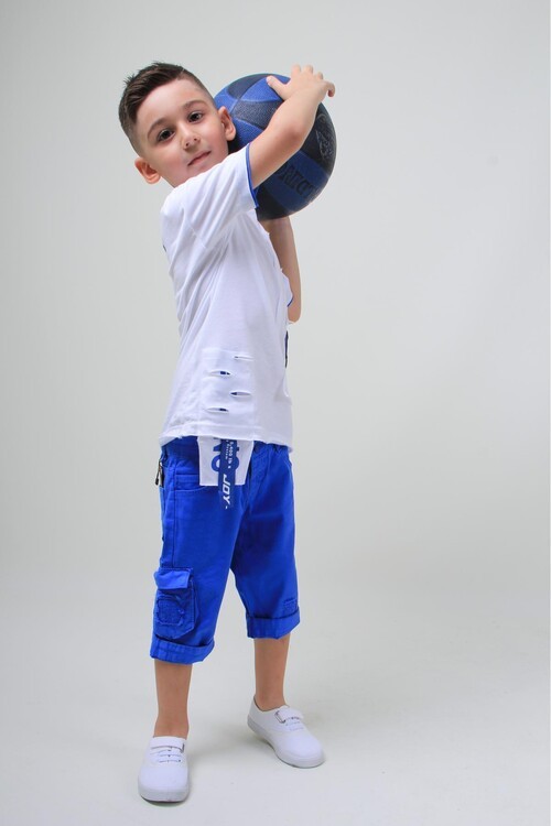 Erkek Çocuk Kesik Detaylı 2 li Takım 14106