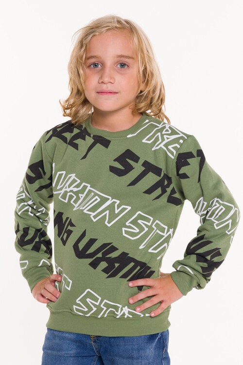 Erkek Çocuk Pano Baskılı Baskılı Sweatshirt 14135