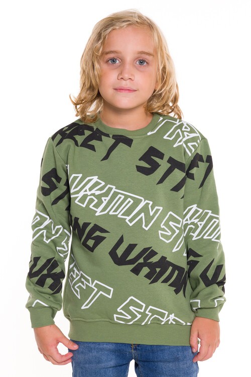 Erkek Çocuk Pano Baskılı Baskılı Sweatshirt 14135