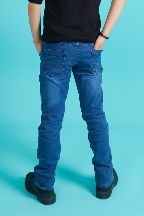 Erkek Çocuk Raw Yazı Nakışlı Jean Pantolon 7-12 Yaş 13786