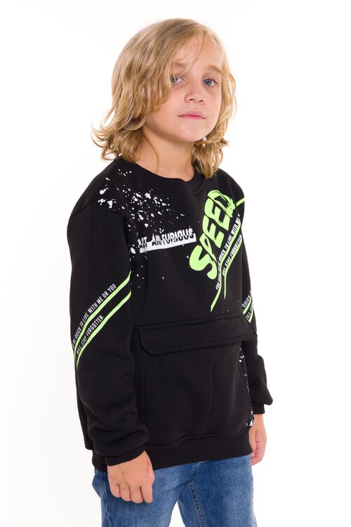 Erkek Çocuk Speed Yazı Baskılı Sweatshirt 9-14 Yaş 14175