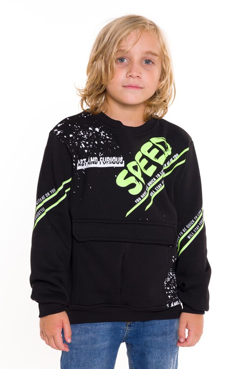 Erkek Çocuk Speed Yazı Baskılı Sweatshirt 9-14 Yaş 14175