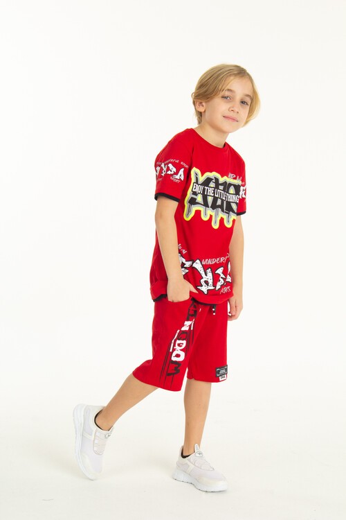 Erkek Çocuk Things Şortlu Takım 9-14 Yaş 14064